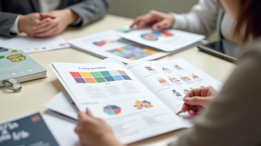 Markenrichtlinien-Dokument mit Beispielen für konsistente Spot-Illustrationen und Design-Standards