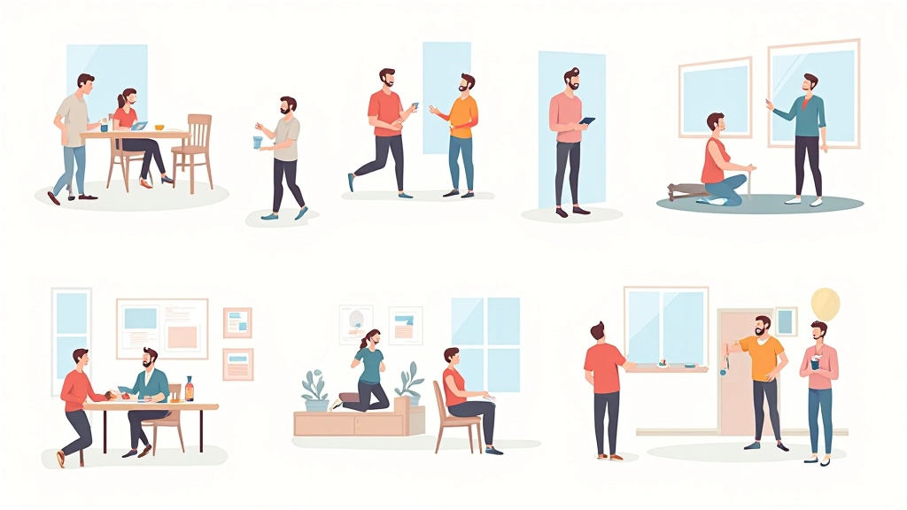 Illustrationsprozess mit Skizzen und Farbkonzepten